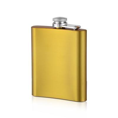 China 6 Ounce Viable Gold Color Hip Paint Flask With Lid 7 Ounce Custom Logo Flask Stainless Steel Liquor Bottle for sale