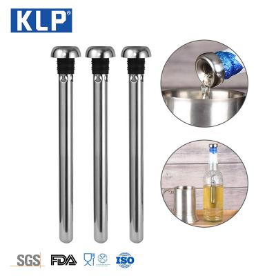 China KLP Stainless Steel Ice Cube Whiskey Wine Cooler Stick Fridge Wine Cooler Viable Silver Resable Pourer for sale