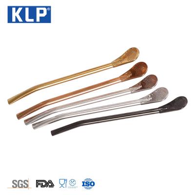 China KLP Sustainable Reusable Stainless Steel Straws Drinking Metal Spoon Drinking Straw for sale