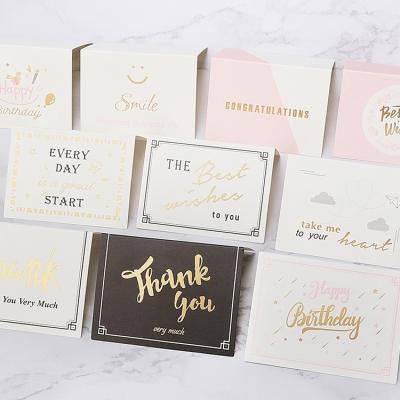 China paper & Luxury Custom 800g Thick Cardboard Paper Thank You Postcard With Foil Logo for sale