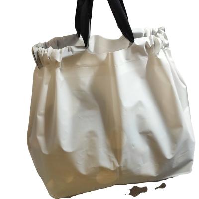 China Recyclable Custom Clothing Store Bag With Logo Biodegradable Drawstring Plastic Shopping Bags for sale