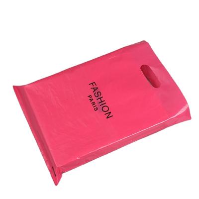 China Recyclable Wholesale Retail Merchandise Plastic Packaging Die Cut Handle Bags With Custom Printed Logo for sale