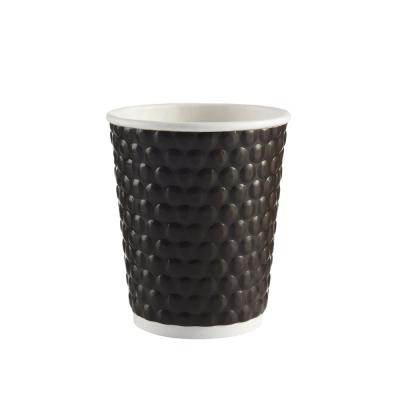 China Custom Printed Disposable 8oz Dot Embossed Paper Cup For Coffee Hot Drinks Disposable Paper Cup for sale