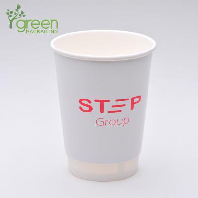 China Disposable PE Coated Double Wall Cup 12oz Hot Drink Paper Cup for sale