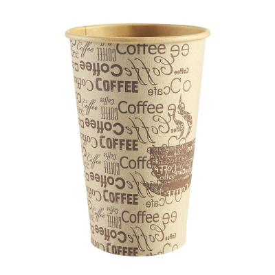 China Disposable 16oz Coffee Cup Custom Design Kraft Paper Cup For Beverage Factory Price for sale