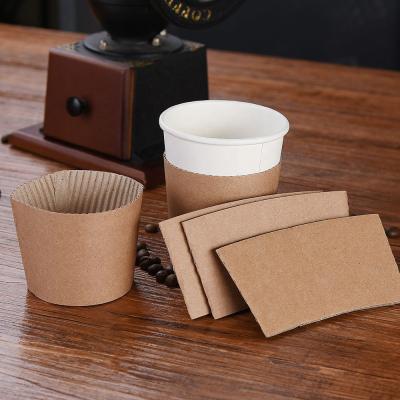 China Disposable Disposable Coffee Cup Jacket Cup Paper Sleeve For 8oz Cup Custom Logo Printing for sale