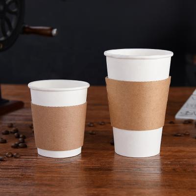 China Disposable Disposable Paper Cup Sleeve For 12/16/20 Oz Cup Jacket for sale