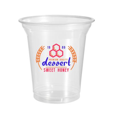 China 12oz Custom Single Wall PET Printing Plastic Cold Drink Juice Cup Clear Plastic Beverage Cup for sale