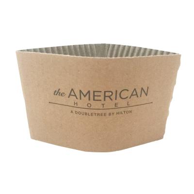 China Disposable Kraft Paper Cup Jacket Cup Sleeve For 12/16/20 Ounce Paper Cups for sale