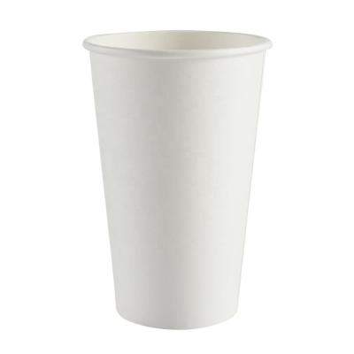 China 16oz Plain Disposable Non Printing Paper Disposable Single Wall White Cups for sale