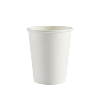 China Plain 8oz White PE Liner Disposable Coffee Hot Sale Single Wall Paper Cup for sale