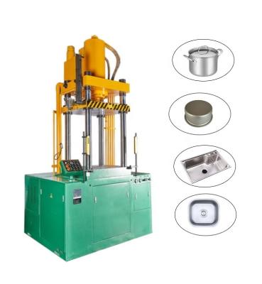 China Factory Deep Drawing Four Column Pot Making Balance Pressing Cutting Punch Rubber Iron 100 150t 200 300 500 Ton Hydraulic Press Machine en venta