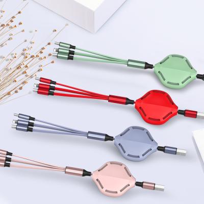 China Popular Best MP3/MP4 Player USB Cable Mobile Phone Data Cable 3 In 1 Line Type C Date Mobile Charging Cable for sale