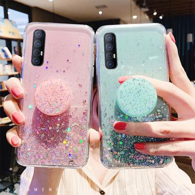 China Contrast Color Frosted Clear Phone Case Bling Glitter Stars Glitter Silicone Clear Case For iPhone For Samsung For Huawei Phone Case for sale