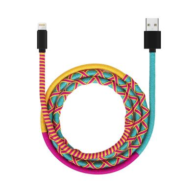 China Hot Selling Double Side Insert MP Cable Quick Charge High Density Braided Rope Hand - Woven Usb Cable for sale