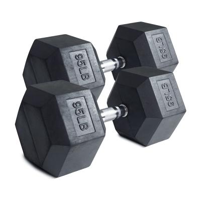 China Universal Gym Wholesale High Quality Weight Hex Book Rubber Coated Dumbbells for sale