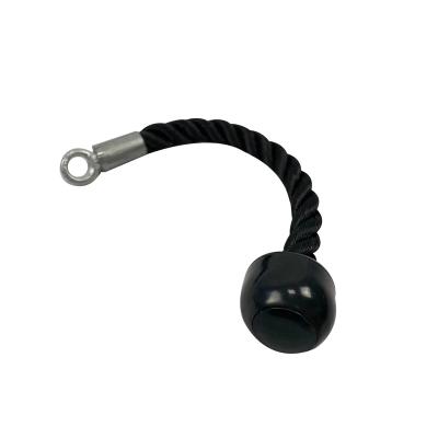 China Modern Black Gym Accessories Cable Machine Attachment Nylon Pull Down Tricep Rope for sale