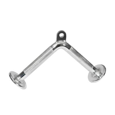 China Modern Non Slip Chromed Pull Down Gym Accessories Triceps Pull Down Handle V Shape Bar for sale