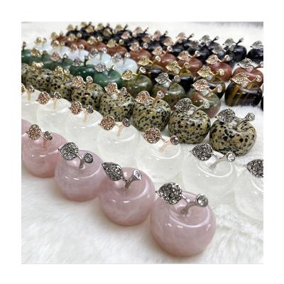 China Europe wholesale scupture supplier wedding gift christmas decoration pumpkin green spritual aventurine tiger rose quartz crystal apple for sale