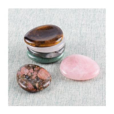 China Tiger Eye Green Aventurine Quartz Massage Thumb Gua Sha Stone Body Blooded Stone Rose Quartz Rock for sale