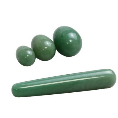 China China Hot Sales Vaginal Exercise Green Aventurine Jade Three Eggs One Rod Yoni Eggs Yoni Wand Box Set for sale