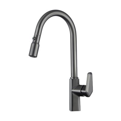 China 2021 Regulator Faucet Two Way Cast Gray Brass Pull Down Kitchen Sink Faucet Mixer Pull Down Kitchen Faucets for sale