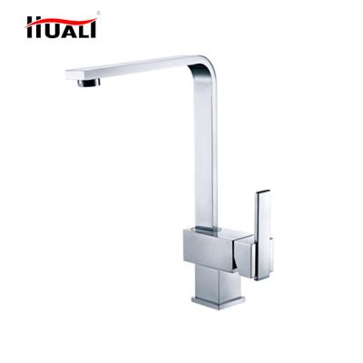 China 2021 Modern Design Chrome Electric Brass Kitchen Sink Faucets Taps Kitchen Mixer Taps for sale