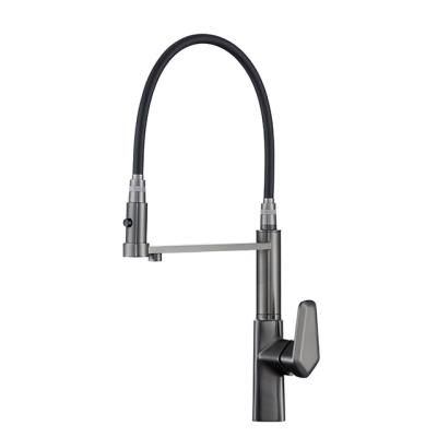 China Modern Kitchen Faucet Sink Faucet Even Water To Discharge All Copper Plated Gray Gun Water Purification Faucet for sale