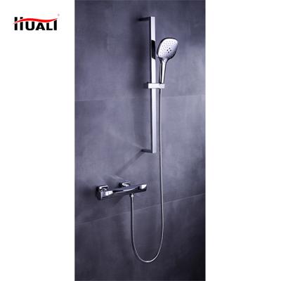 China With Bathroom Thermostatic Sanitary Brass Single Handle Slide Bar Ware Saving Water Faucet Deck Mounted Bath Shower Faucet Mixer For Water for sale