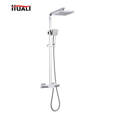 China With Slide Bar Bathroom Faucet Thermostatic Faucet Bathtub Mixer Shower Set Wall Mounted Rain Shower Head for sale