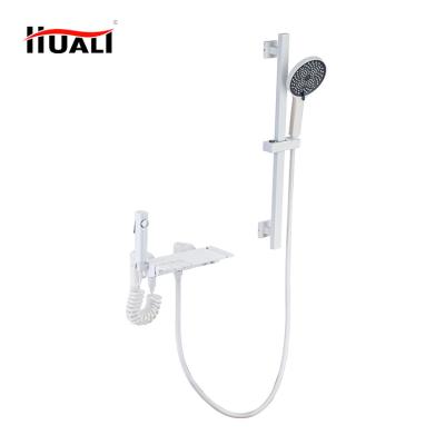 China With Bathroom Sanitary Brass Single Handle Slide Bar Main Switch Saving Ware Water Faucet Deck Mounted Bath Shower Faucet Mixer For Water for sale