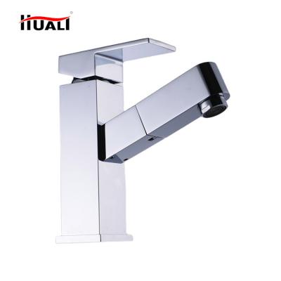 China Brass Metered Faucets Chrome Basin Mixer Bathroom Sink Pull Out Basin Faucets for sale