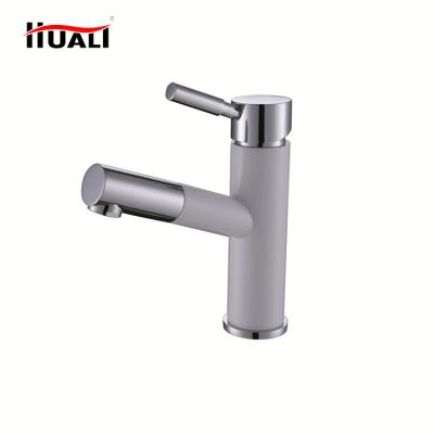 China Metered Faucets Chrome Brass Pull Down Basin Faucet Mixer Tap Bathroom Face Sink Pull Out Basin Faucets for sale