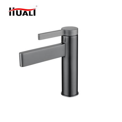 China Modern Designed Gray Basin Faucet Metered Basin Faucets 2021 Bathroom Mixer Tap Wash Face Faucet Brass Faucet Gun for sale