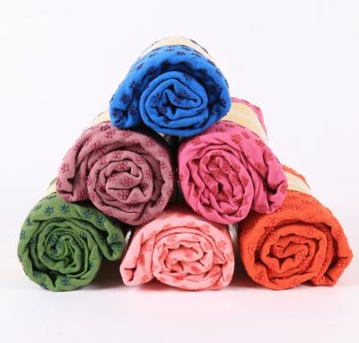 China Hot Sale 100% Organic Cotton Non-slip Printing Yoga Mat Customized Towel 183x63cm for sale