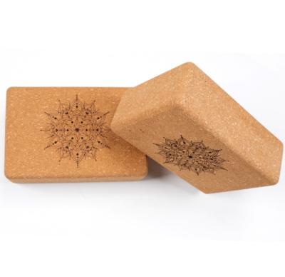 China Eco Friendly Customized Organic Cork High Quality Logo Cork Yoga Block for sale