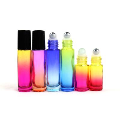 China Hot Sale 5ML 10ml Personal Care Plate Glass Roll On Bottle With Popular Stainless Steel Roll Ball Bottles for sale