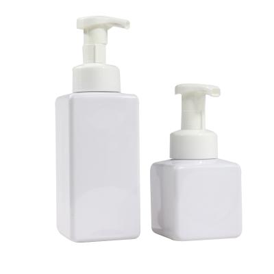 China Large Cosmetic 500ml Shampoo Empty Soap Plastic Pump Bottles Refillable White Lotion Foam Pump Bottle for sale