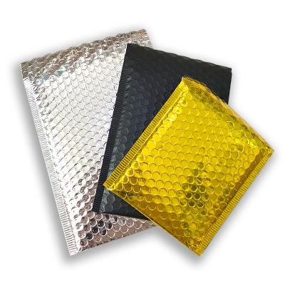 China Custom Pink Polly Wrap Envelope Biodegradable Holographic Package Bubble Mailers Padded Bags for sale