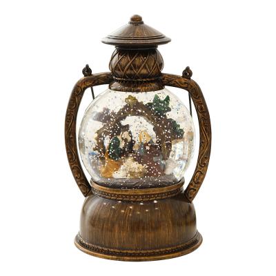 China 2021 Holiday Decoration Souvenir Led Twinkle Lantern Water Snow Globe Family Scenes New For Christmas Decoration for sale