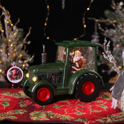 China Gift & Custom Tractor Shaped Led Desk Lights Christmas Decoration Lights Snow Table Decoration Lights for sale