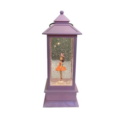 China Europe high quality electric rotating ballerina snow globe, creative led luminous gift for sale