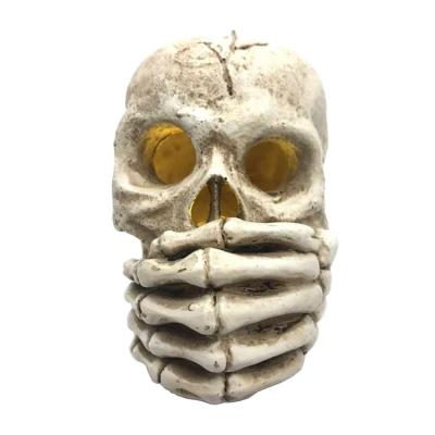 China 2021 Hot Selling Halloween Party Decorations Resin Factory Supplies Skull Led Lamp (Don't Say) For Halloween Party Decoration for sale