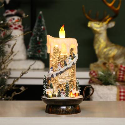 China Creative Christmas Decoration Light Acrylic Desktop Candle Holder Water Cycle Christmas Decoration Candle Light for sale