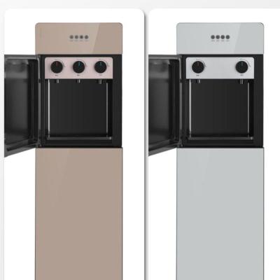 China Wholesale Safe Two or Three Fashion Drinking Station Cold Water Dispenser Vertical Tempered Glass Hot Door for sale