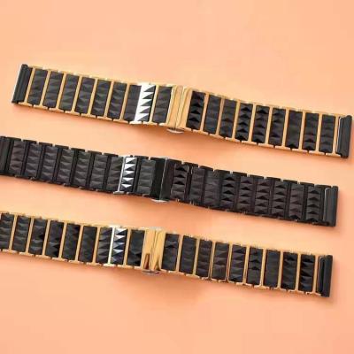 China Fanshion Luxury 22mm Black Ceramic Steel Band 20mm 41mm 45mm Diamond Watch Strap Gold Stainless Steel For Apple Watch Band for sale