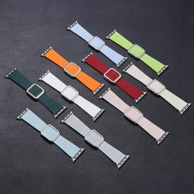 China Fanshion Magnetic Rubber Watch Strap For Apple Watch Band 45mm 44mm 42mm 6 5 4 3 Band 41mm 40mm 38mm Silicone Sports Iwatch Series 7 Strap for sale