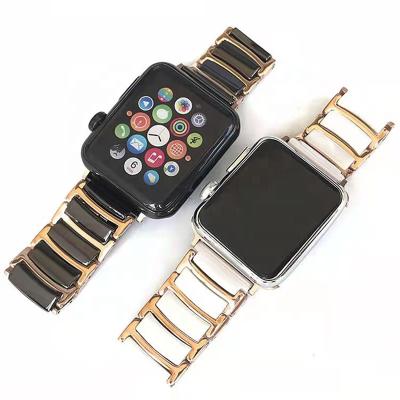 China Fashion New ChicQ Designer Series 7 Stainless Steel Metal I Watch Strap Sublimation Ceramic Apple Watch Band 45mm 41mm for sale