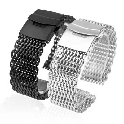 China Fashion Factory Price Shark Metal Watch Band Mesh Strap for sale