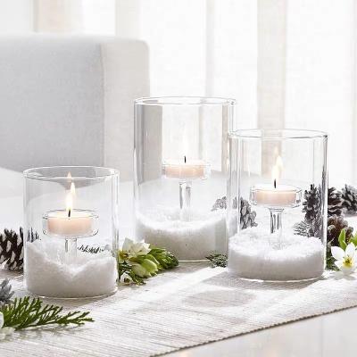 China Hotsales Custom Decorative High Quality Tealight Glass Candle Holders in Bluk Home Clear Glass Candle Jars for sale